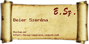 Beier Szeréna névjegykártya